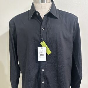 Robert Graham Black Windsor Men's Flip Cuff Classic Paisley Long Sleeve Size XL